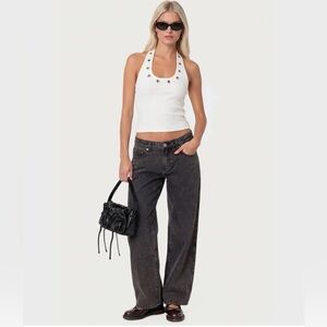 New with Tags Edikted Black Washed Petite Boyfriend Jeans